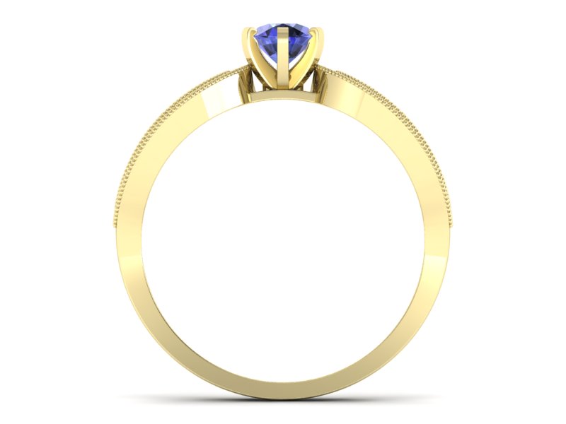 Pierścionek z tanzanitem i brylantami żółte złoto - p16315zt — zdjęcie 2