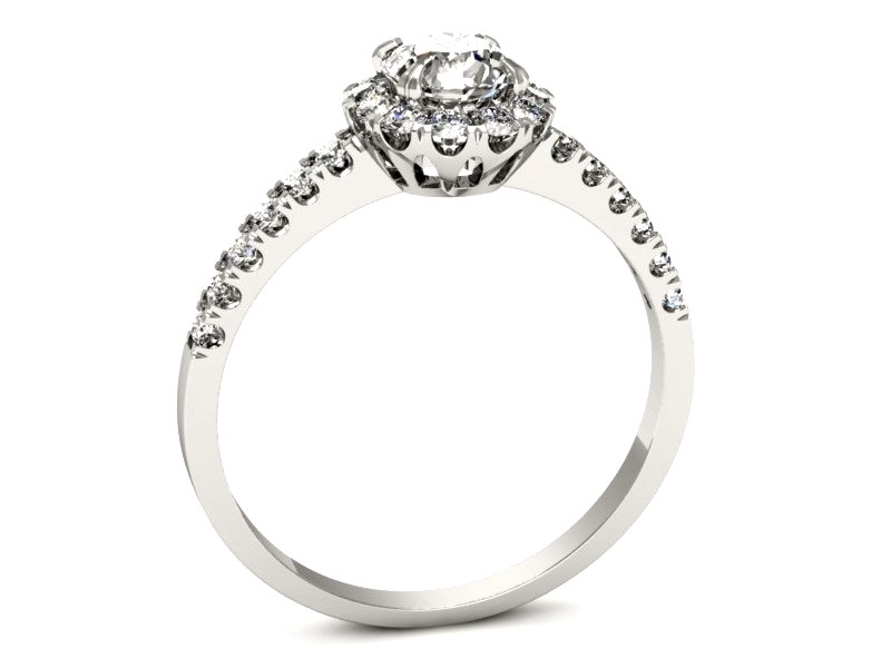 Złoty pierścionek z brylantami białe złoto - p16316b — zdjęcie 3