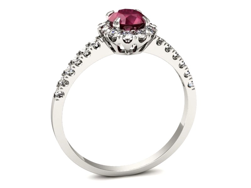 Pierścionek z rubinem i brylantami białe złoto - p16316br — zdjęcie 3