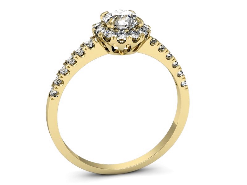 Złoty pierścionek z brylantami żółte złoto - p16316z — zdjęcie 3