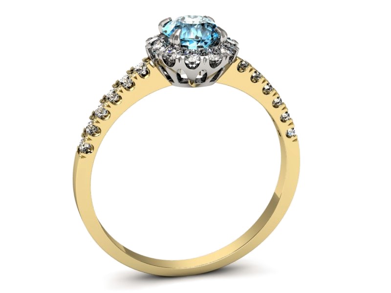 Pierścionek z topazem i brylantami - p16316zbtp — zdjęcie 3