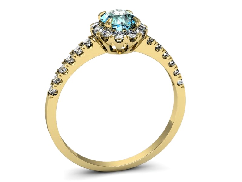 Złoty pierścionek z topazem i brylantami - p16316ztp — zdjęcie 3