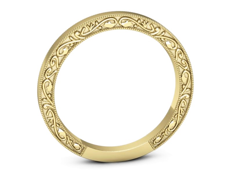 Obrączka płaska soczewkowa żółte złoto - p16317z — zdjęcie 3