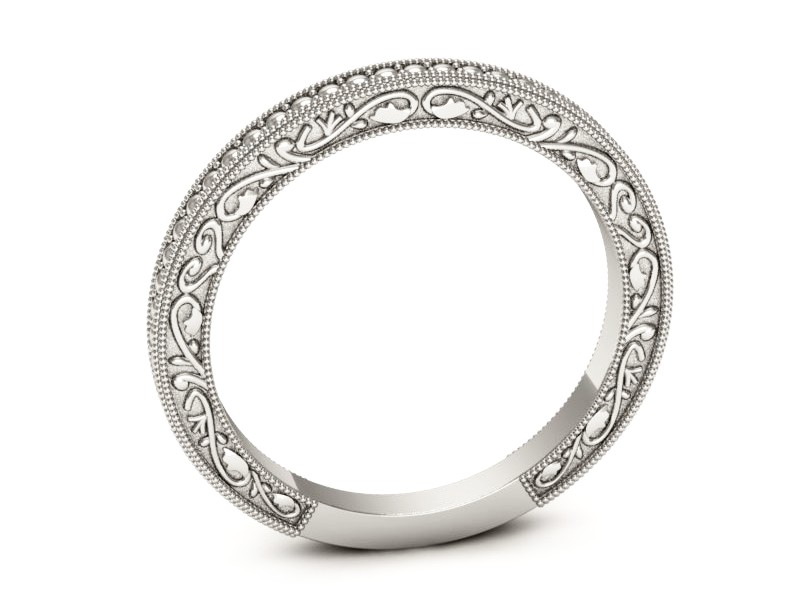 Obrączka białe złoto płaska soczewkowa - p16318b — zdjęcie 3