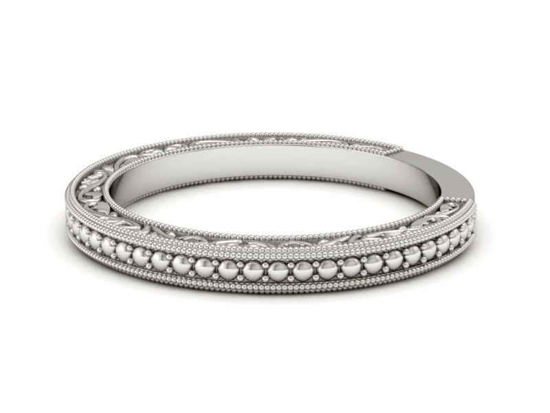 Obrączka białe złoto płaska soczewkowa - p16318b — zdjęcie 2