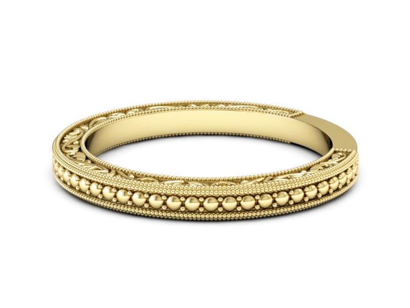 Obrączka płaska soczewkowa żółte złoto - p16318z — zdjęcie 2