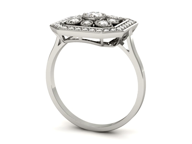 Pierścionek zaręczynowy z brylantami białe złoto - p16319b — zdjęcie 3