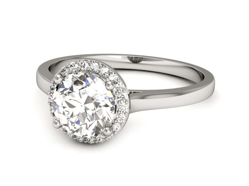 Złoty pierścionek z brylantami białe złoto - p16320b — zdjęcie 5