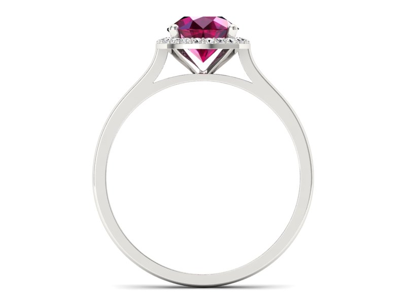 Pierścionek z rubinem i brylantami białe złoto - p16320br — zdjęcie 2