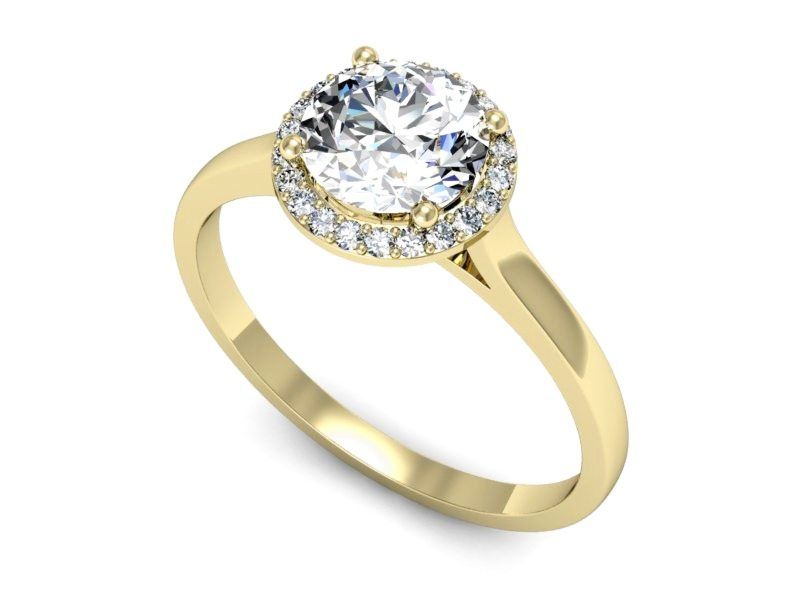 Pierścionek zaręczynowy z diamentami złoto proba 585 - p16320z
