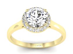 Pierścionek zaręczynowy z diamentami złoto 585 - p16320z