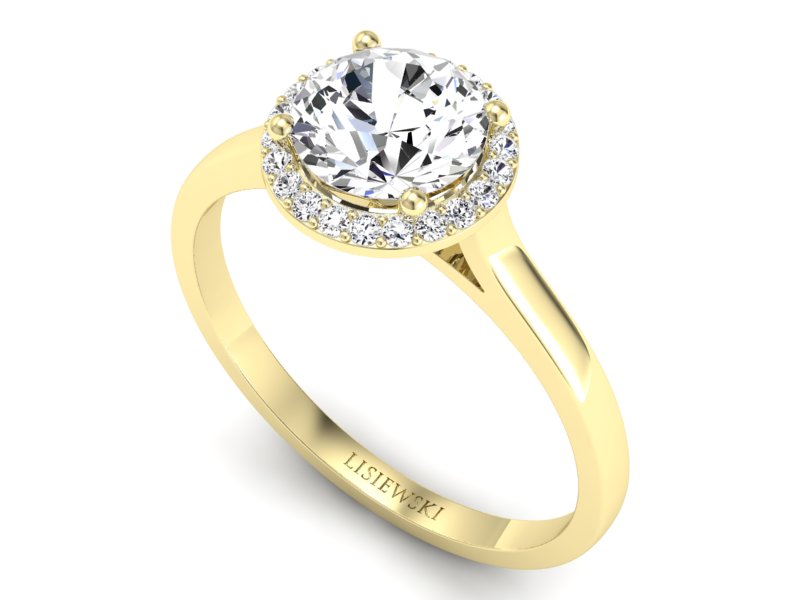 Pierścionek zaręczynowy z diamentami - p16320z — zdjęcie 3