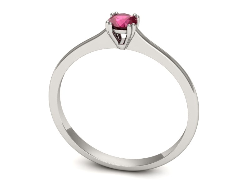 Złoty pierścionek z rubinem białe złoto - p16321br — zdjęcie 3