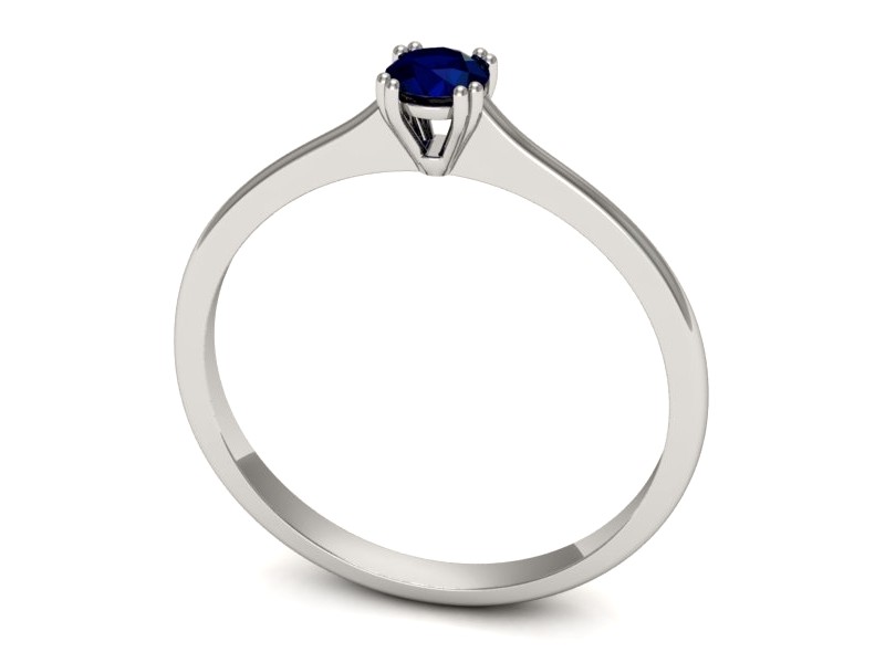 Złoty pierścionek z szafirem białe złoto - p16321bsz — zdjęcie 3