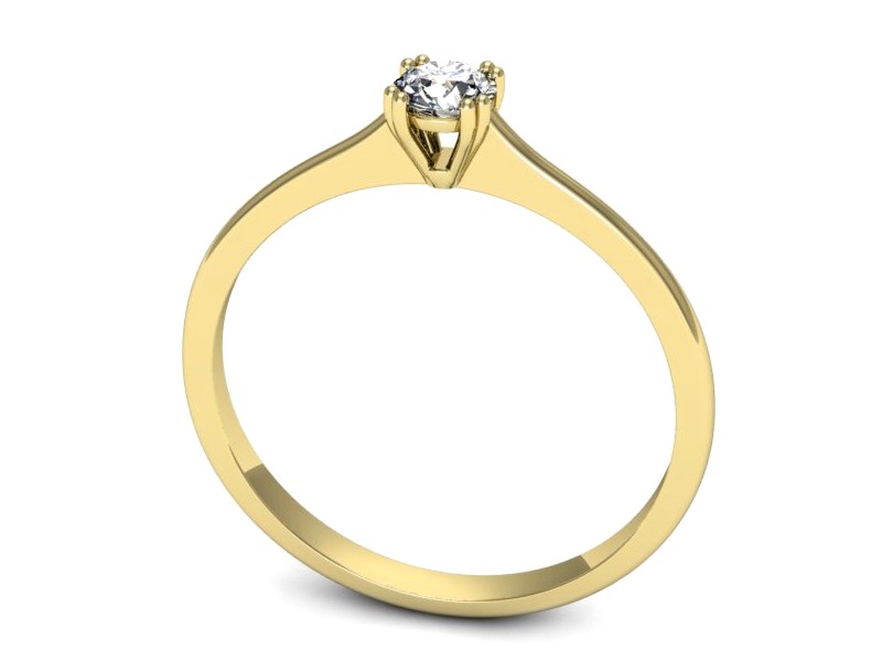 Złoty pierścionek z brylantem żółte złoto - p16321z — zdjęcie 3