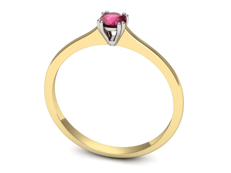 Pierścionek z rubinem żółte białe złoto - p16321zbr — zdjęcie 3
