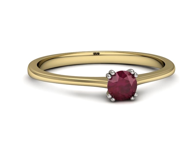 Pierścionek z rubinem żółte białe złoto - p16321zbr — zdjęcie 2