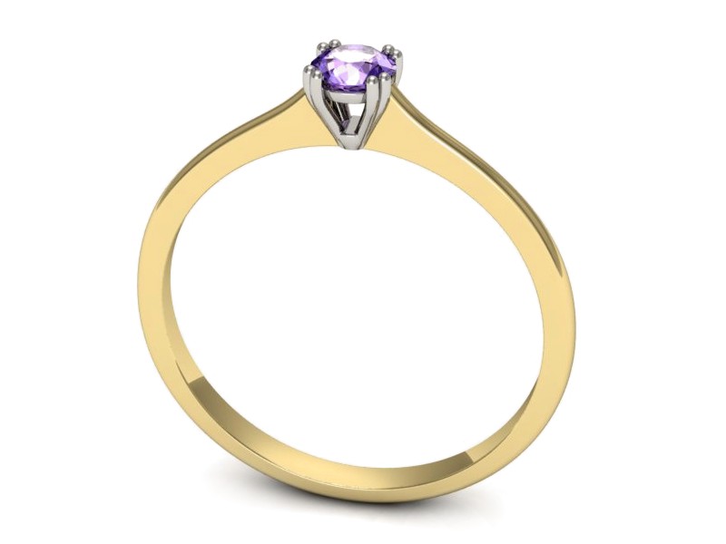 Pierścionek z tanzanitem żółte białe złoto - p16321zbt — zdjęcie 3