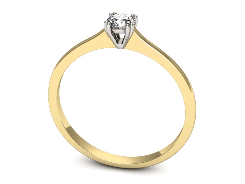 Pierścionek z diamentem żółte i białe złoto - p16321zbVV — zdjęcie 3