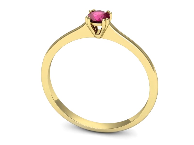 Złoty pierścionek z rubinem żółte złoto - p16321zr — zdjęcie 3