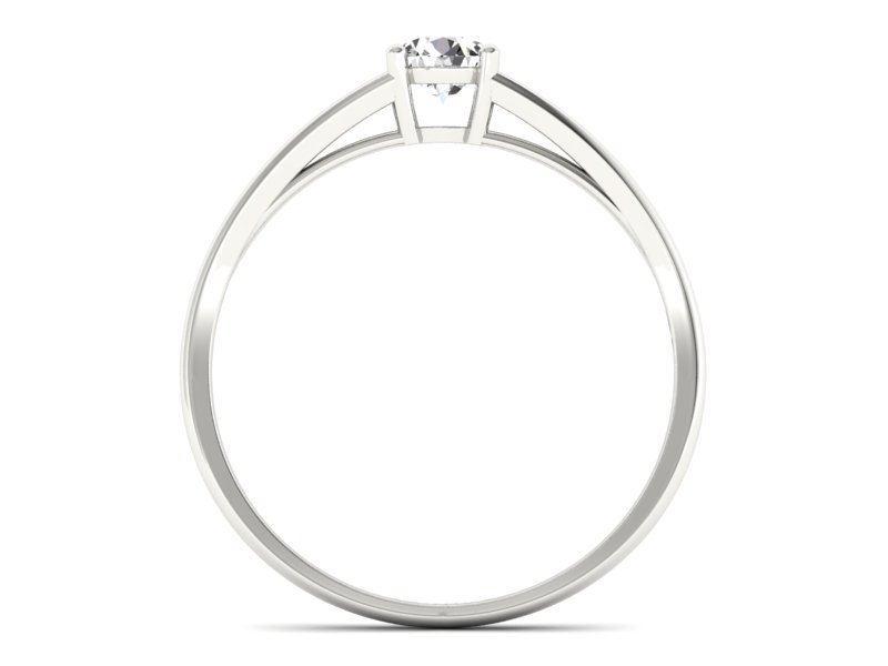 Złoty pierścionek z brylantem białe złoto - p16322b — zdjęcie 2