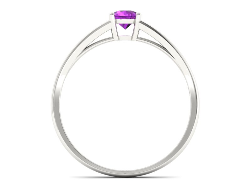 Złoty pierścionek z ametystem białe złoto - p16322bat — zdjęcie 2
