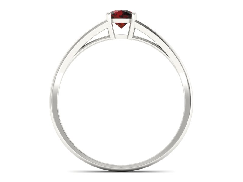 Złoty pierścionek z granatem białe złoto - p16322bgr — zdjęcie 2