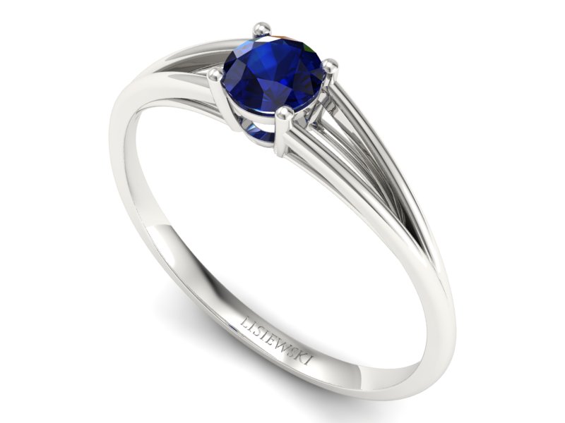 Złoty pierścionek z szafirem białe złoto - p16322bsz — zdjęcie 3