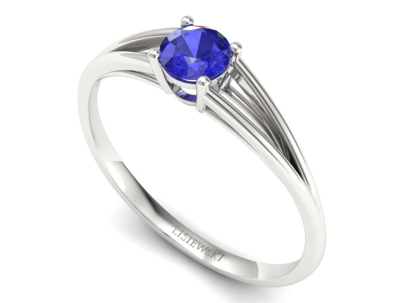 Złoty pierścionek z szafirem białe złoto - p16322bszc — zdjęcie 3