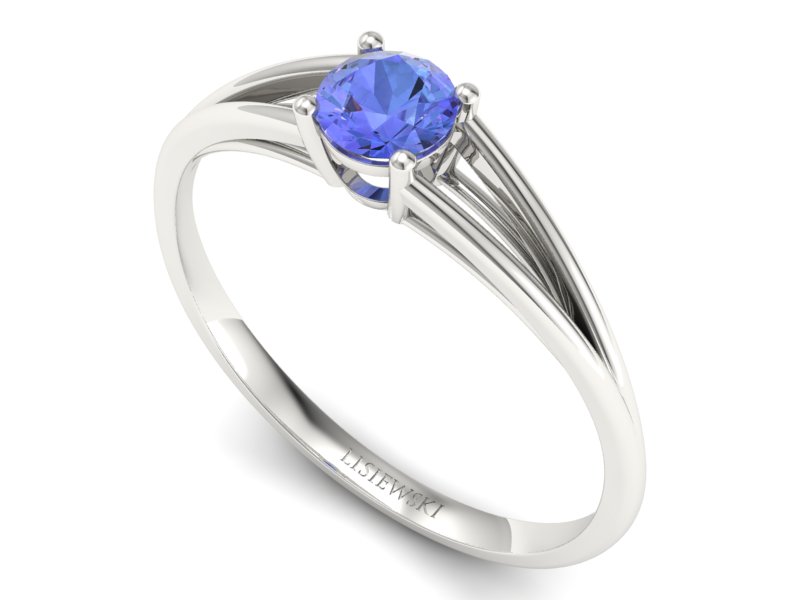 Złoty pierścionek z tanzanitem białe złoto - p16322bt — zdjęcie 3