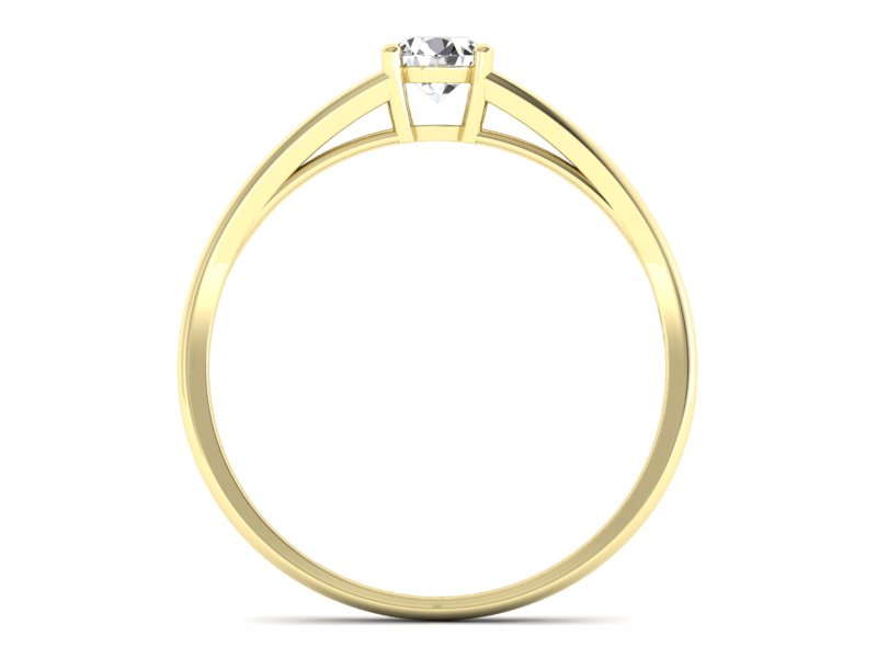 Złoty pierścionek z brylantem żółte złoto - p16322z — zdjęcie 2