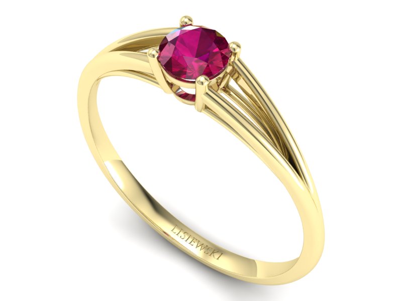 Złoty pierścionek z rubinem żółte złoto - p16322zr — zdjęcie 3