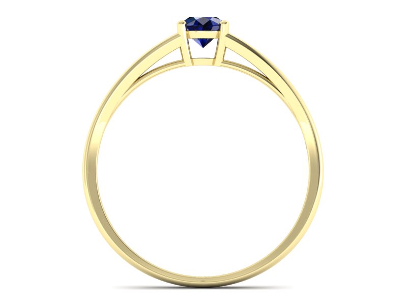 Złoty pierścionek z szafirem żółte złoto - p16322zsz — zdjęcie 2