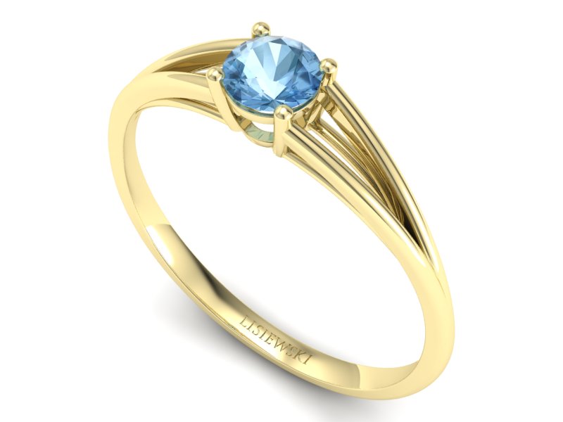 Złoty pierścionek z topazem żółte złoto - p16322ztp — zdjęcie 3