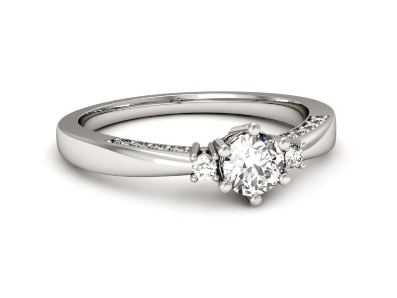 Pierścionek zaręczynowy z brylantami białe złoto - p16323b — zdjęcie 2