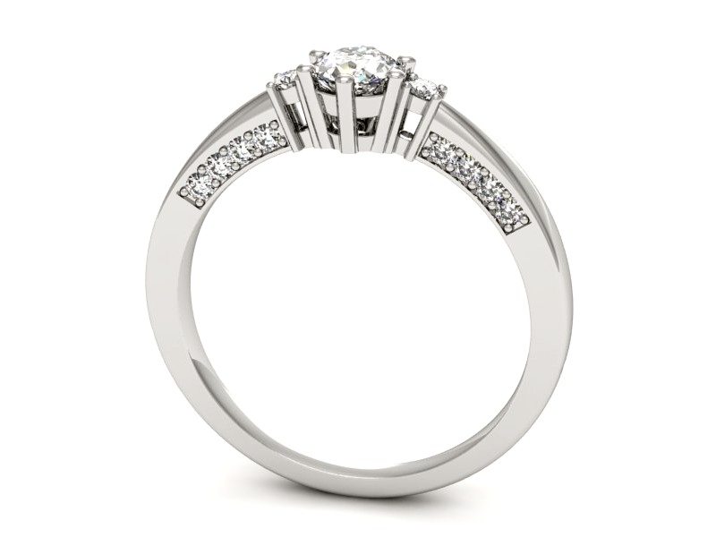 Pierścionek zaręczynowy z brylantami białe złoto - p16323b — zdjęcie 3