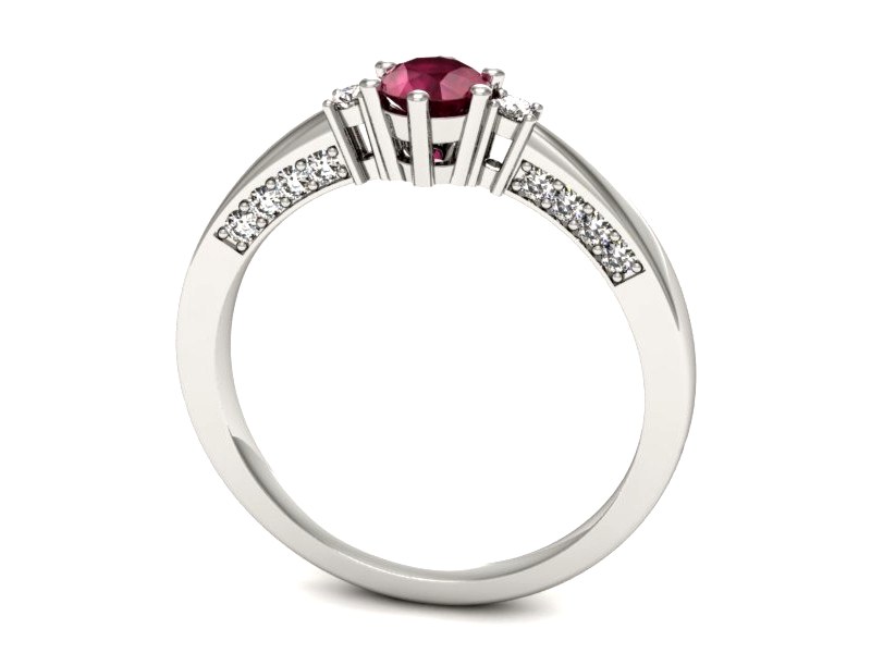 Pierścionek z rubinem i brylantami białe złoto - p16323br — zdjęcie 3