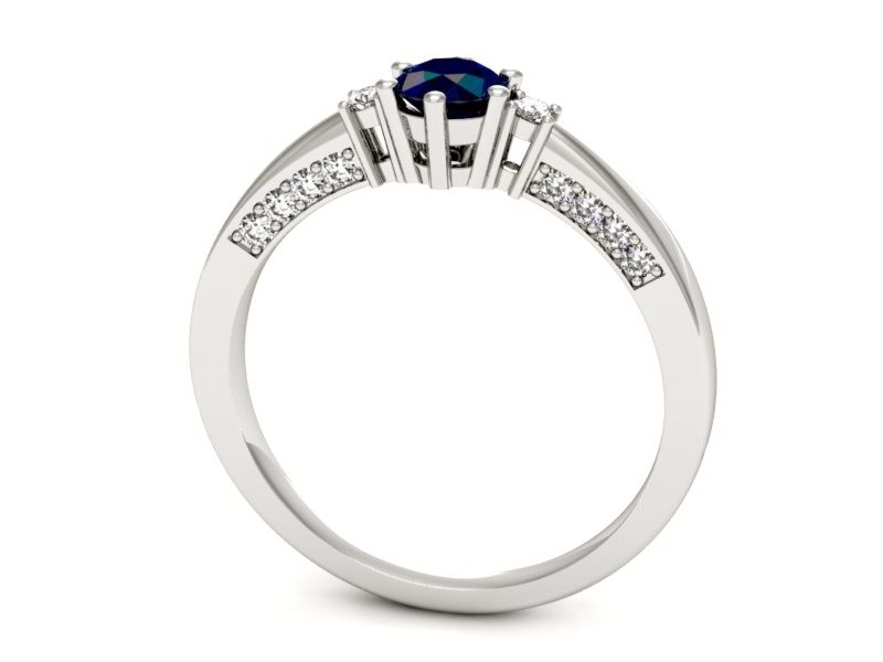 Pierścionek zaręczynowy z szafirem i brylantami - p16323bsz — zdjęcie 3