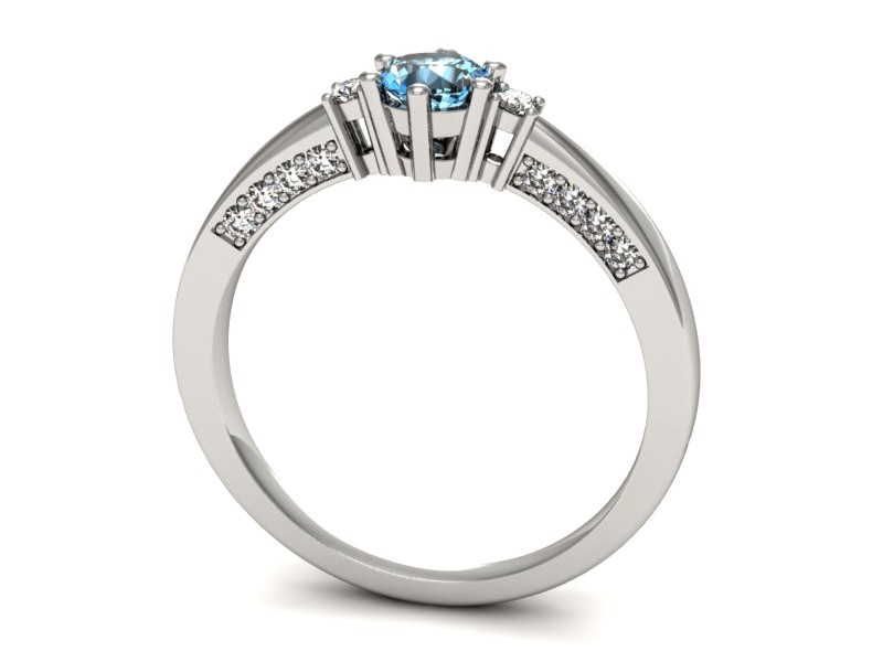 Pierścionek z topazem i brylantami białe złoto - p16323btp — zdjęcie 3