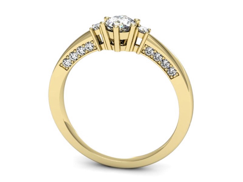 Złoty pierścionek z brylantami żółte złoto - p16323z — zdjęcie 3