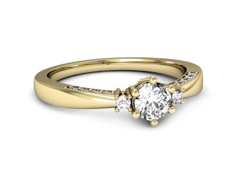 Złoty pierścionek z brylantami żółte złoto - p16323z — zdjęcie 2