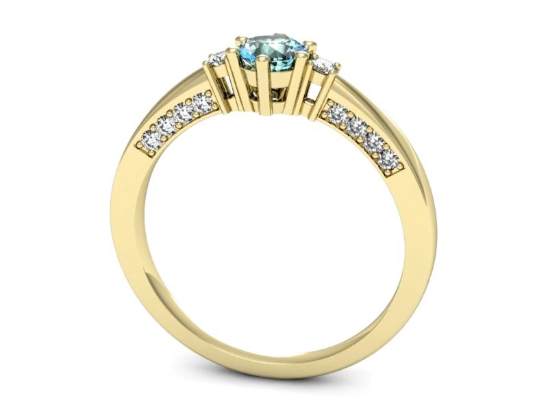 Złoty pierścionek z topazem i brylantami - p16323ztp — zdjęcie 3