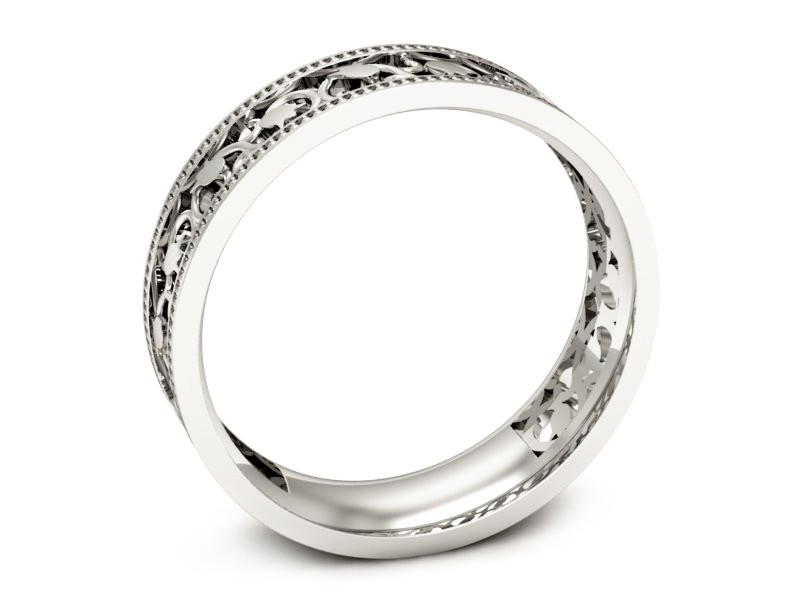 Obrączka białe złoto płaska soczewkowa - p16324b — zdjęcie 3