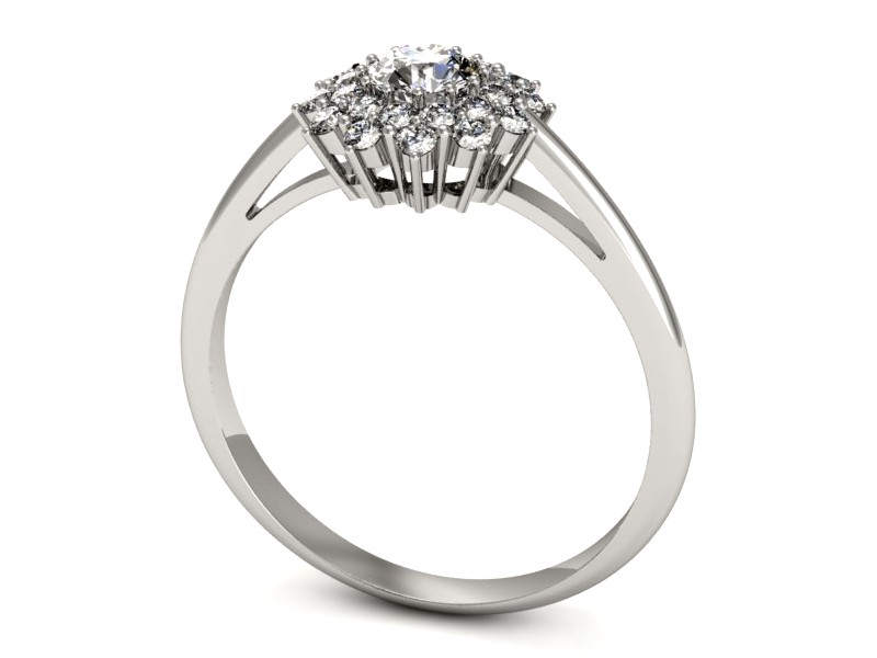 Złoty pierścionek z brylantami białe złoto - p16325b — zdjęcie 3