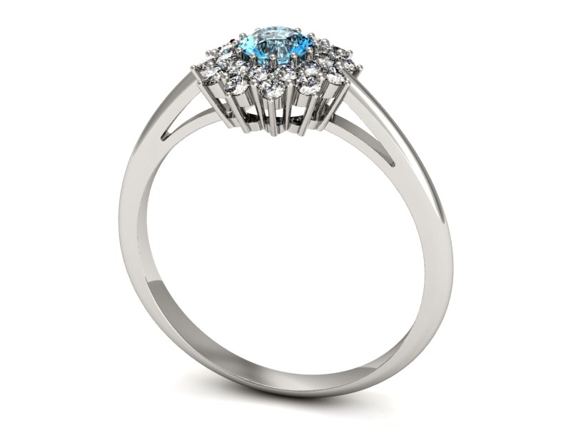 Pierścionek z topazem i brylantami białe złoto - p16325btp — zdjęcie 3