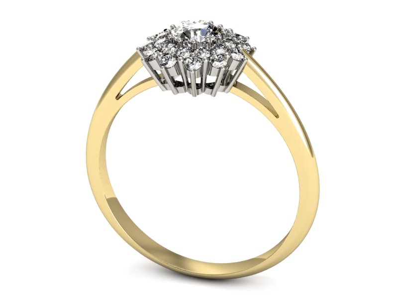 Pierścionek z brylantami żółte i białe złoto - p16325zb — zdjęcie 3