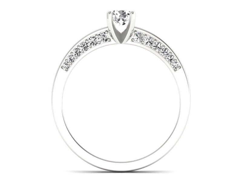 Złoty pierścionek z brylantami białe złoto - p16326b — zdjęcie 2