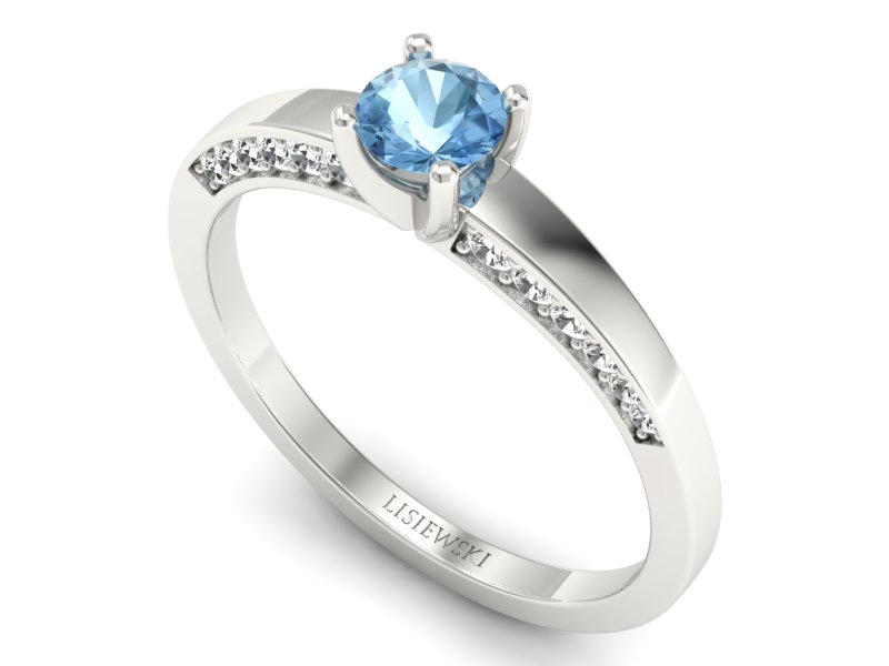 Pierścionek z topazem i brylantami białe złoto - p16326btp — zdjęcie 3