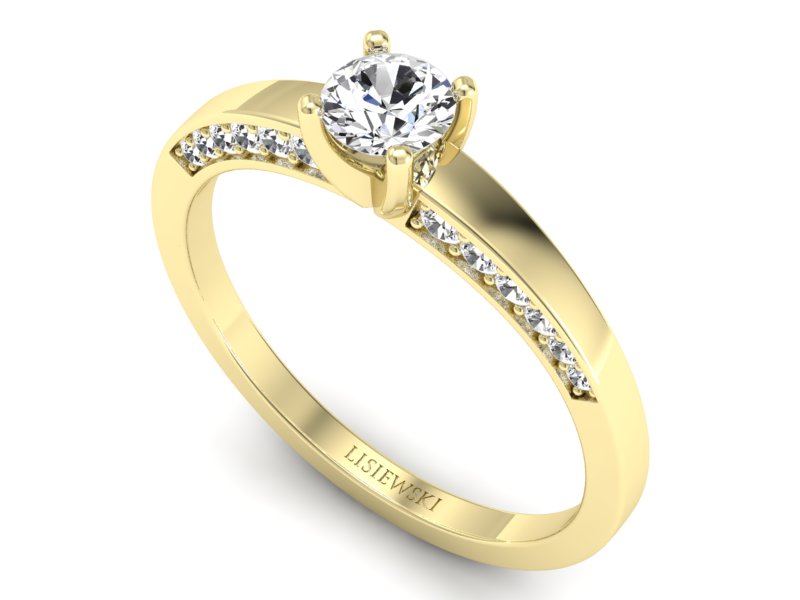 Złoty pierścionek z brylantami żółte złoto - p16326z — zdjęcie 3