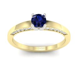 Pierścionek z szafirami i diamentami - p16326zbsz